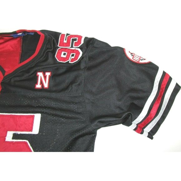 Vintage NEW YORK #95 Legendary Classic Red Black Jersey Size XL X-Large Frayed - Picture 3 of 11